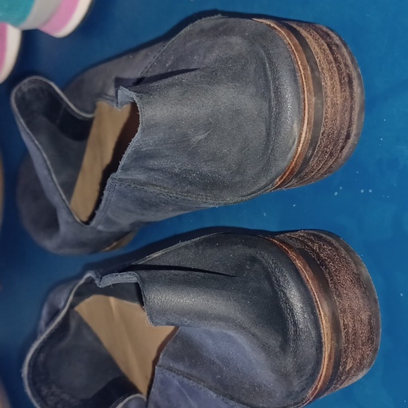 Lucky genuine real leather loafer slide on mini heel shoe man made cahill - Picture 5 of 5